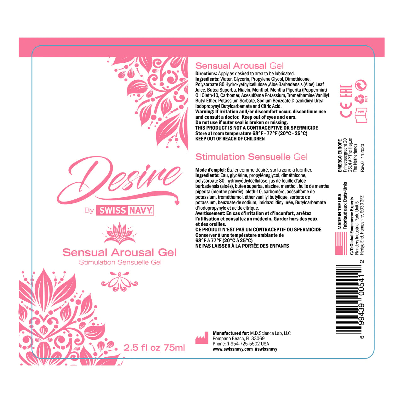 Desire Sensual Arousal Gel • Clitoral Stimulating Gel